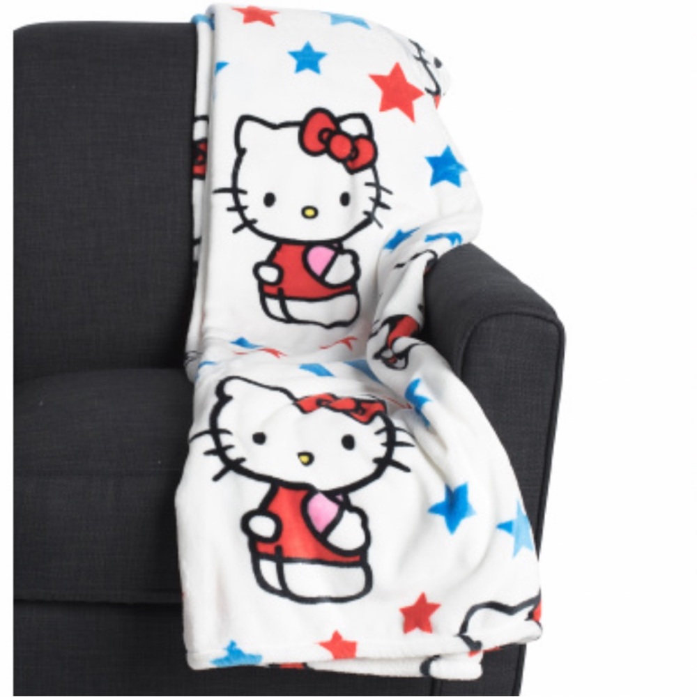 New Hello Kitty Patriotic Red, White, and Blue Throw Blanket